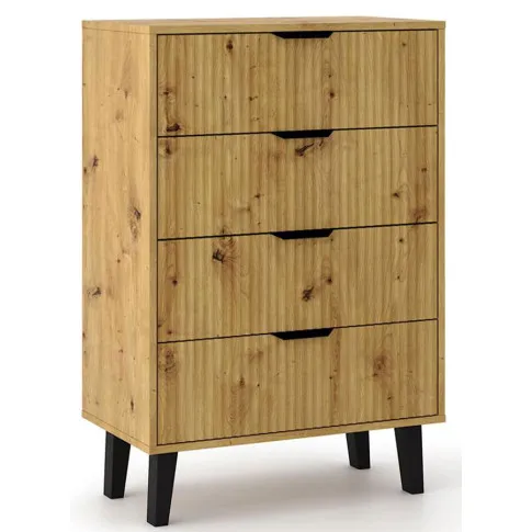 Komoda ryflowana z 4 szufladami dąb artisan Leoniz 5X