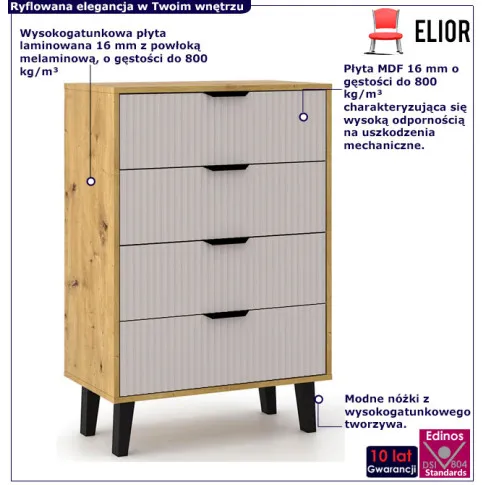 Komoda Leoniz 5X dąb artisan kaszmir