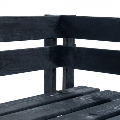 Zdjęcie czarna ławka ogrodowa z palet Bradley 3X - sklep Edinos.pl