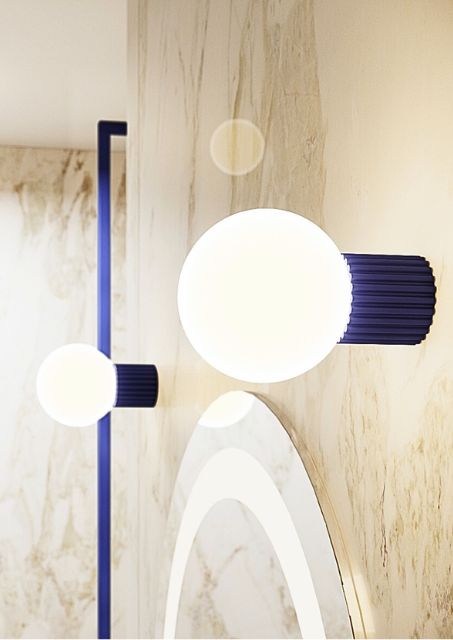 Niebieski kinkiet K597-Buble