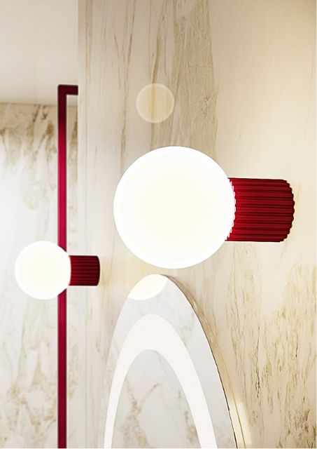 Burgundowy kinkiet K597-Buble