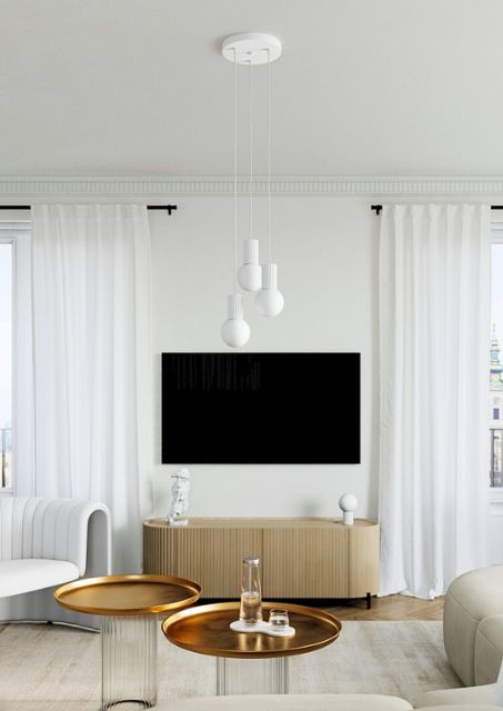 Biały żyrandol - K600-Buble