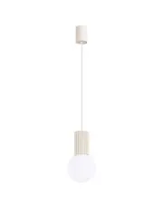 Industrialna beżowa lampa wisząca - K599-Buble w sklepie Edinos.pl