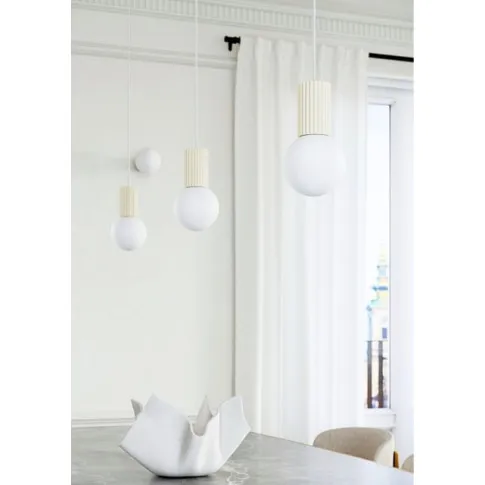wizualizacja Industrialna biała lampa wisząca - K599-Buble