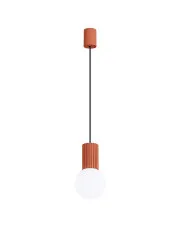Czerwona ryflowana lampa wisząca - K599-Buble w sklepie Edinos.pl