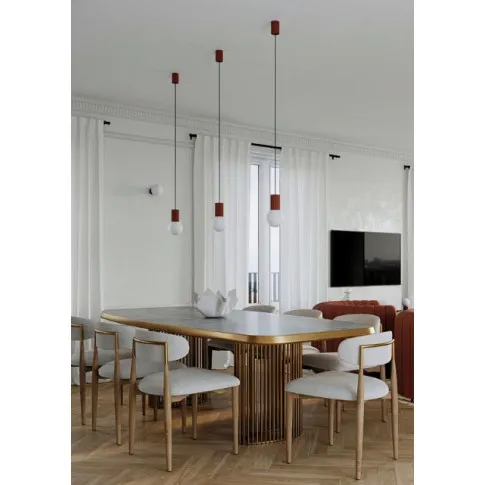 wizualizacja Czerwona ryflowana lampa wisząca - K599-Buble