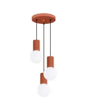 Czerwona ryflowana lampa wisząca - K600-Buble w sklepie Edinos.pl
