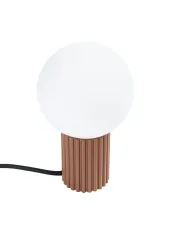 Beżowa lampka nocna ryflowana - K601-Buble w sklepie Edinos.pl