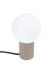 Taupe ryflowana lampka nocna - K601-Buble w sklepie Edinos.pl