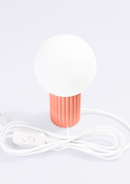 Biała lampa stołowa K601-Buble