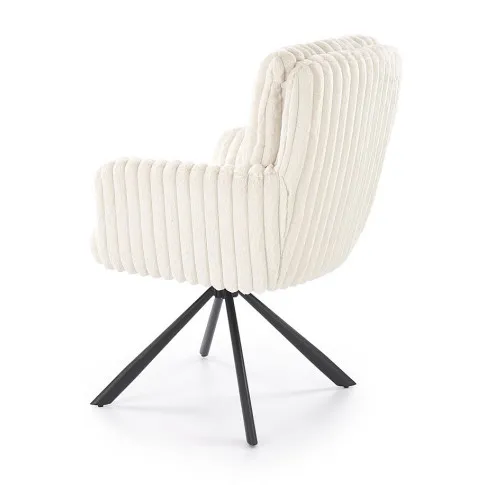 Pikowane kremowe krzesło Glovra