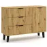 Komoda ryflowana z 3 szufladami i szafką dąb artisan - Leoniz 6X