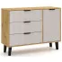 Komoda z 3 szufladami i szafką dąb artisan + kaszmir - Leoniz 6X