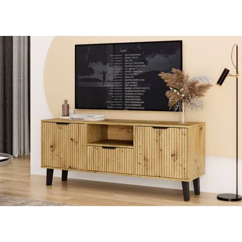 Salon z szafką RTV Leoniz 7X dąb artisan