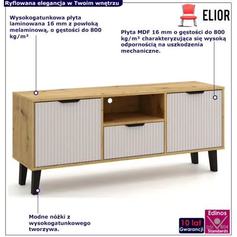 Szafka RTV na nóżach Leoniz 7X dą artisan kaszmir