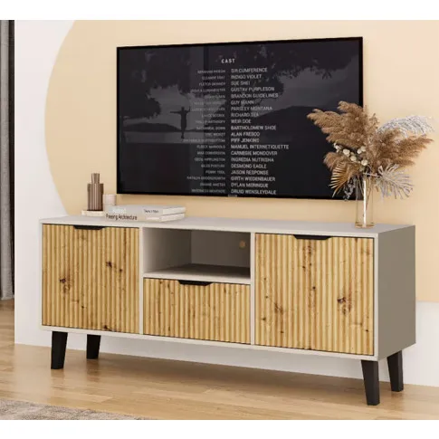 Salon z szafką pod tv Leoniz 7X kaszmir + dąb artisan