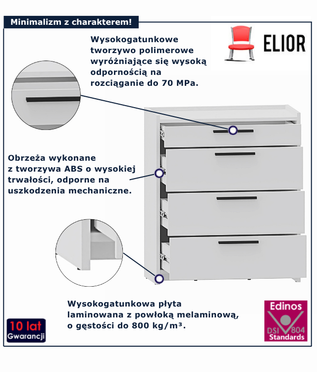 Komoda biała Opolia 8X