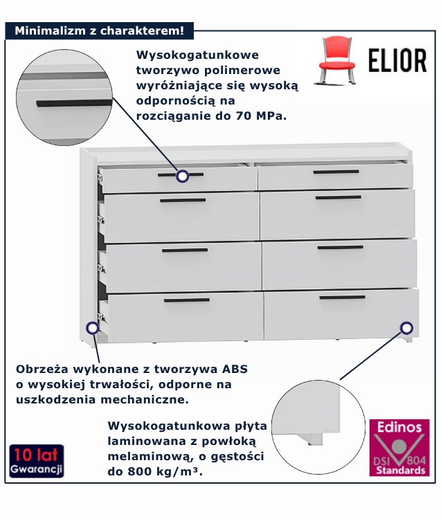 Komoda biała Opolia 9X