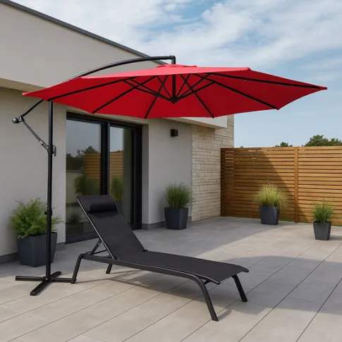 Wizualizacja czerwonego parasola Sunbrella