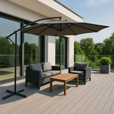 Wizualizacja parasola szarego Sunbrella