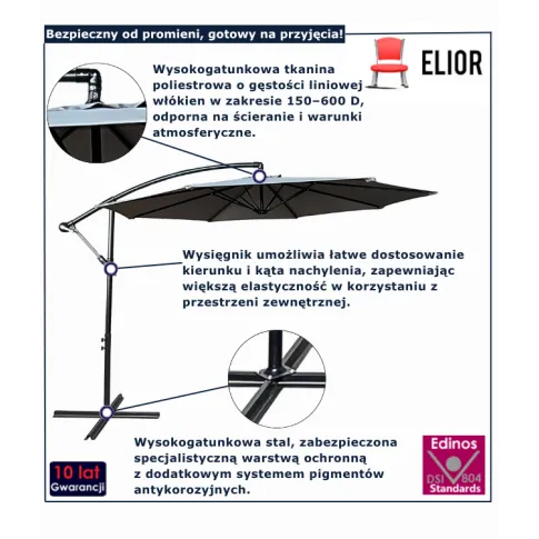  Parasol szary do ogrodu  Sunbrella