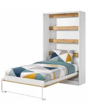 Pionowy półkotapczan biały + dąb - Ratisso 4X 120x200 w sklepie Edinos.pl