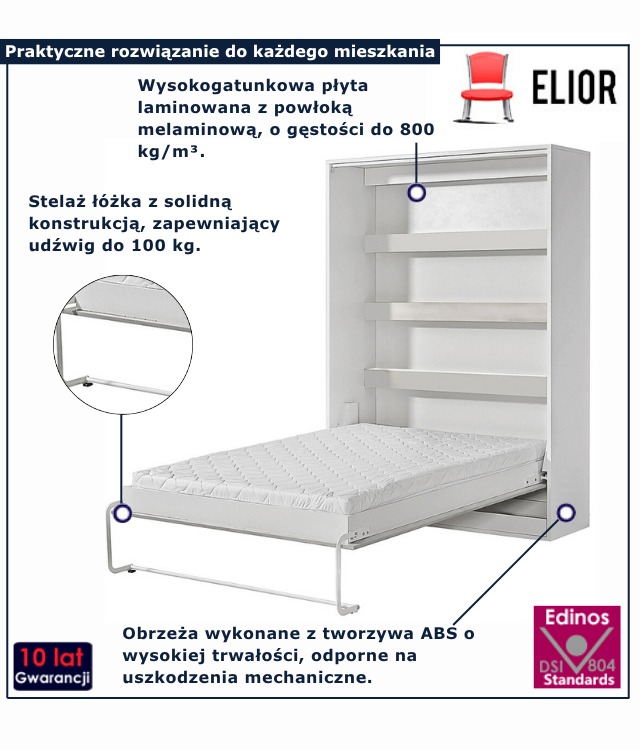 Poziomy półkotapczan Ratisso 3X kolor biały + czarny