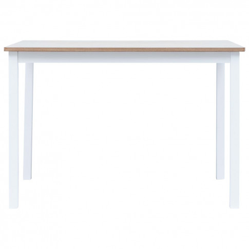 Stół Razel z drewna kauczkowego w kolorze brązowym i białym