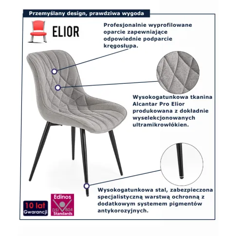 Szare nowoczesne krzeslo Luresta