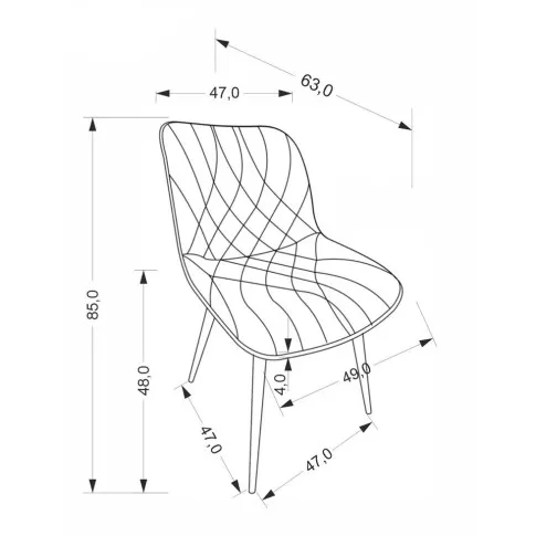 Wymiary krzesła tapicerowanego Luresta