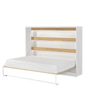 Półkotapczan rozkładany biały + dąb - Ratisso 5X 140x200 w sklepie Edinos.pl