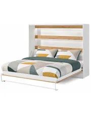 Półkotapczan rozkładany biały + dąb - Ratisso 5X 140x200 w sklepie Edinos.pl