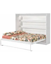 Biały tapczan z półką - Ratisso 5X 140x200 w sklepie Edinos.pl