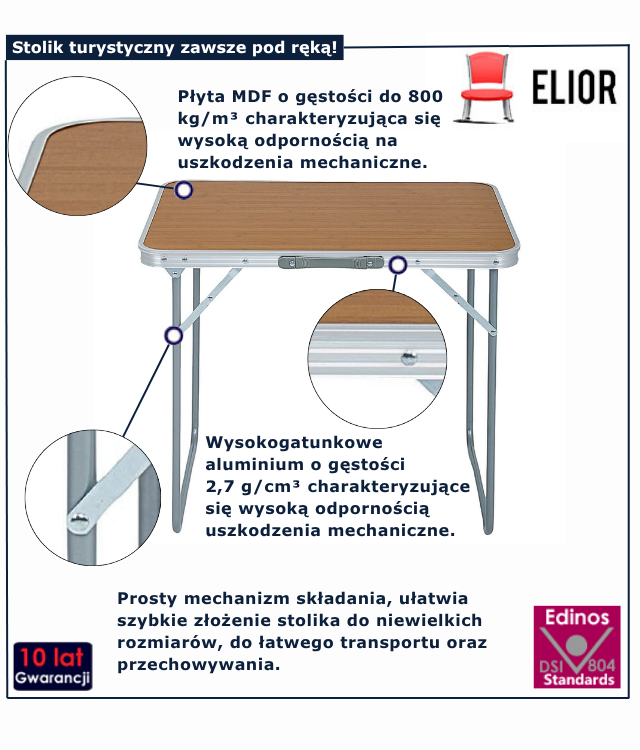 Składany stolik turystyczny Trekker