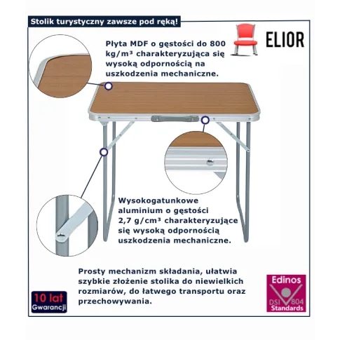 Mały stolik turystyczny brązowy Trekker