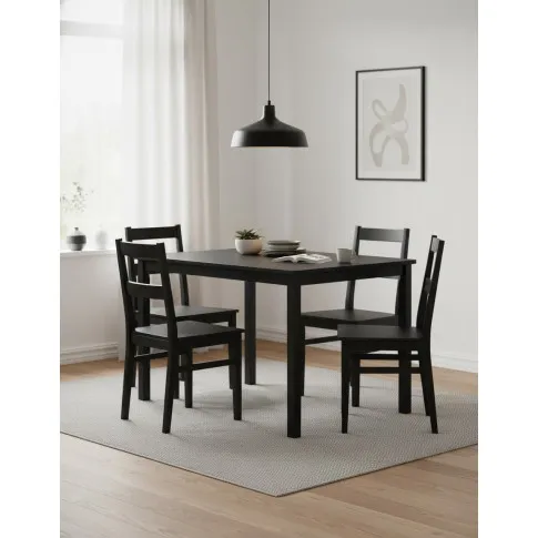 Czarny stół z drewna kauczukowego – Cortez