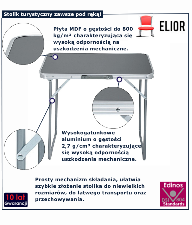 Składany stolik turystyczny Trekker