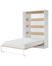 Pionowy tapczan zamykany dąb + czarny - Ratisso 5X 140x200 w sklepie Edinos.pl