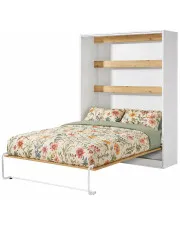 Pionowy tapczan zamykany dąb + czarny - Ratisso 5X 140x200 w sklepie Edinos.pl