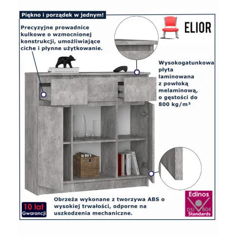 Komoda beton z szufladami Nuvo