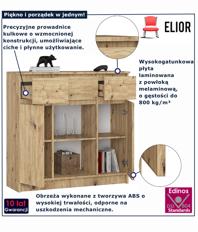 Komoda dąb artisan Nuvo