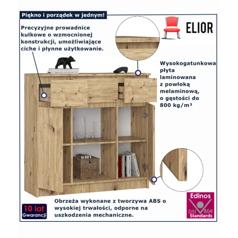  Komoda minimalistyczna dąb artisan  Nuvo