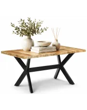 Jasnobrązowy stół z drewna mango – Glefro 4X w sklepie Edinos.pl