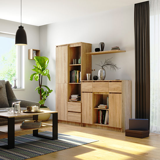 Wizualizacja komody dąb sonoma  Nuvo