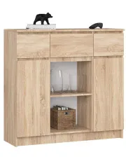 Komoda z 3 szufladami dąb sonoma - Nuvo w sklepie Edinos.pl