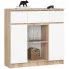 Minimalistyczna komoda do salonu dąb sonoma + biały - Nuvo