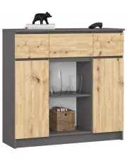 Nowoczesna komoda grafit + artisan - Nuvo w sklepie Edinos.pl