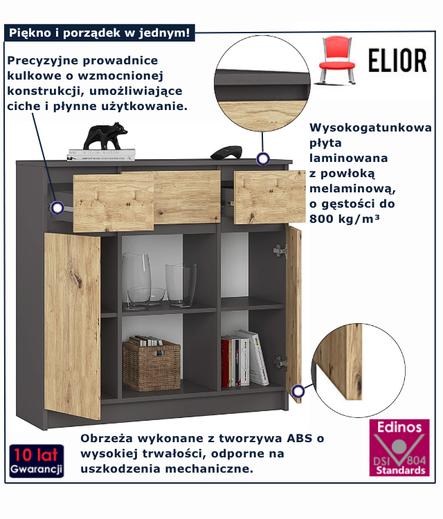 Komoda grafit+ artisan Nuvo