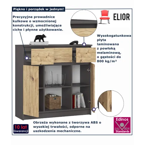  Komoda grafit+  artisan do garderoby Nuvo