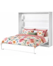 Biały poziomy tapczan z półką - Ratisso 6X 160x200 w sklepie Edinos.pl